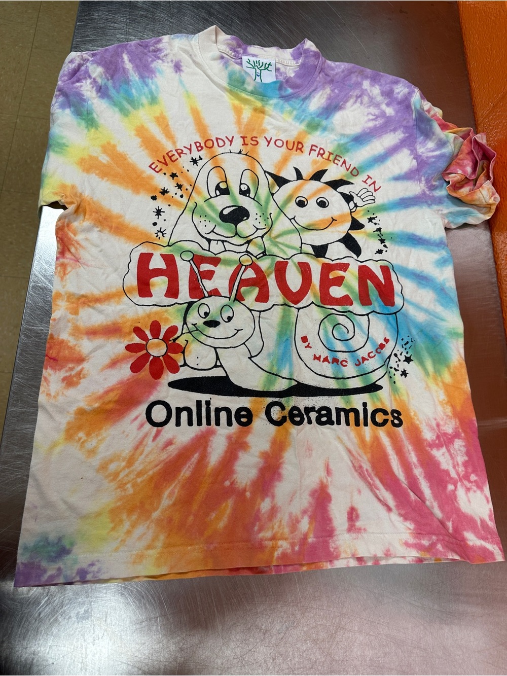 Online Ceramics x Heaven Marc Jacobs Spiral Tie Dye Graphic Tee Medium